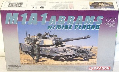 Dragon 7213 M1A1 Abrams w/Mine Plough 1/72 OB PV  'Forest Creek Gems'