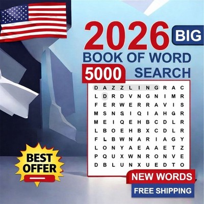 Book of Word Search   5000 New Words: Relaxing Word Search Puzzle Book for A
