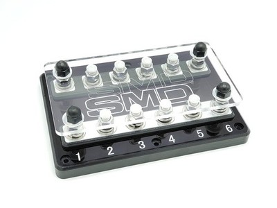 SMD Steve Meade Designs 6 Spot ANL Fuse Heavy Duty Distribution Block - Aluminum