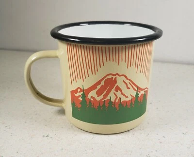 Camping Tan 17 Ounce Enameled Finish Carbon Steel Campsite Coffee Mug W/ Handle - Image 1 of 4