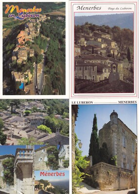 Lot de 4 cartes postales postcards 10x15cm MENERBES LUBERON VAUCLUSE ...
