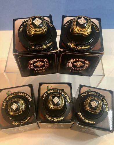 St. Louis Cardinals 1967 World Series Champions Mystery Rings - SET of 5, NIB - Picture 3 of 13