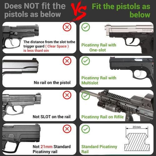 2-in-1 Rechargeable Green/ Blue Laser Sight For Pistol 17 19 34 Taurus G2C G3 - Picture 4 of 15