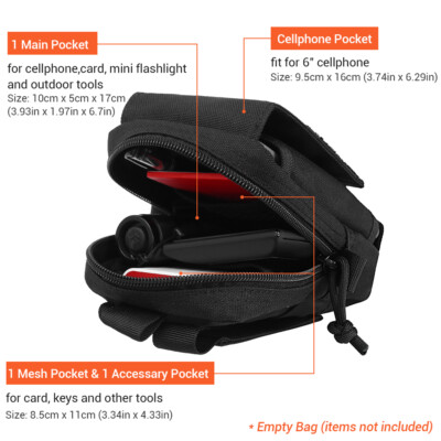 Taktische MOLLE Tasche Für Handy & EDC – Wasserabweisend, Mit US-Flaggen Patch