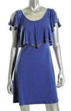 GUESS 'Lucie' ~ Royal Blue Jersey Studded Popover Sheath Party Dress 4 NEW
