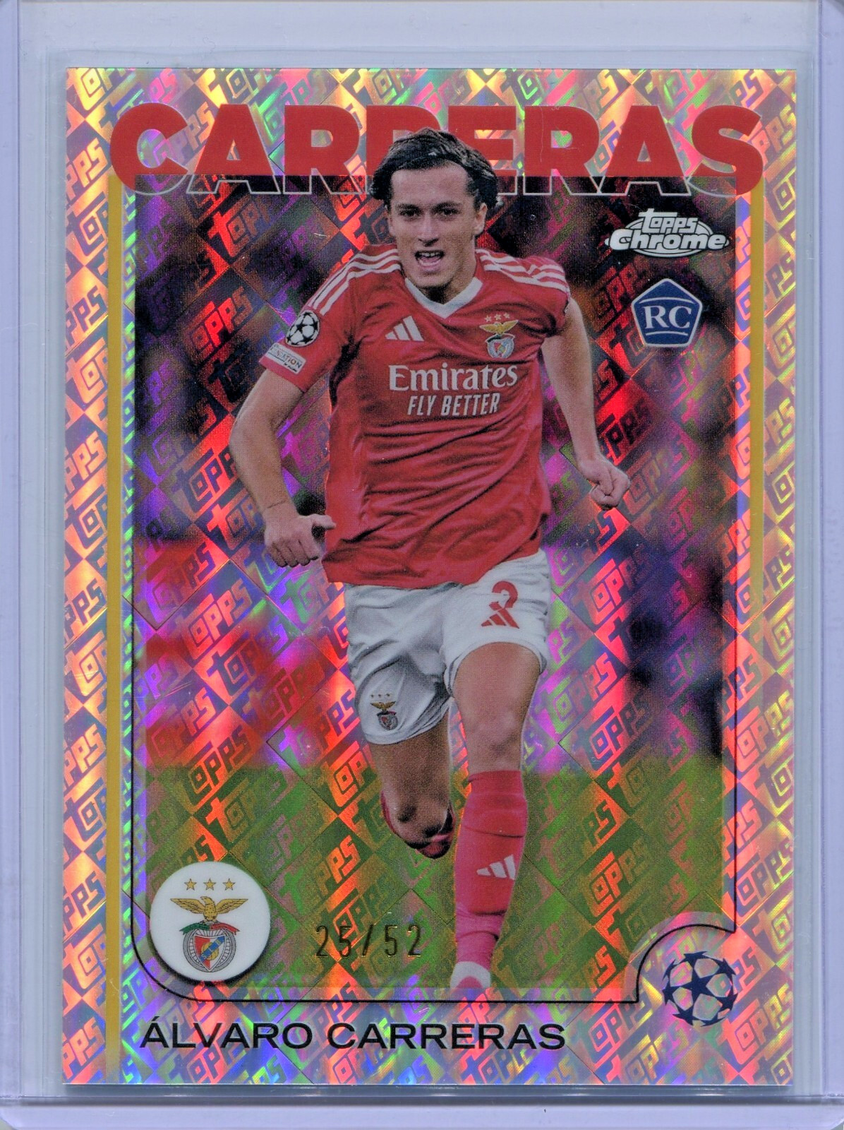 2024-25 Topps Chrome UCC #181 Alvaro Carreras RC Toppsfractor /52 Benfica