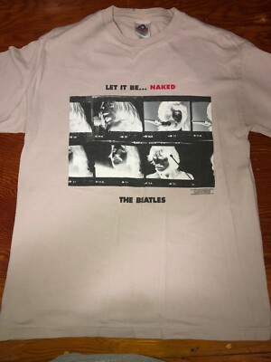 AWESOME!! DISTRESSED!! Beatles LET IT BE NAKED T-Shirt Size Medium 