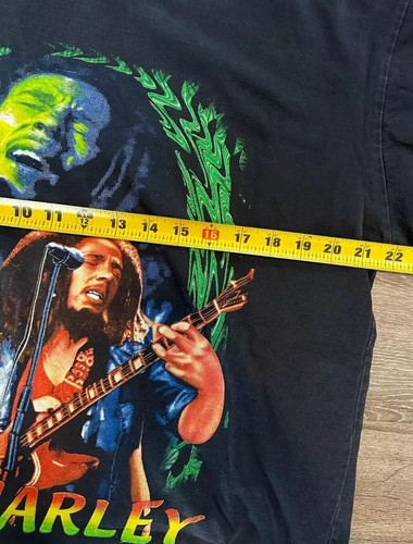 Vintage 90s Bob Marley Rap Tee Dont Worry Be Happy Double Sided Black and White - 第 5/5 張圖片