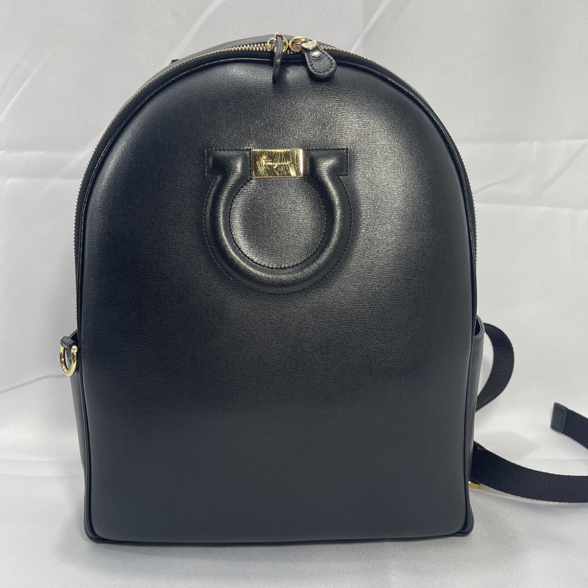 Salvatore Ferragamo Gancini City Large Leather Backpack | eBay display picture 2