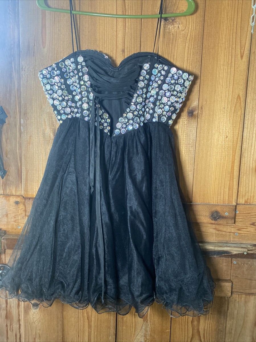 Narianna black bling homecoming prom wedding dress sz M | eBay