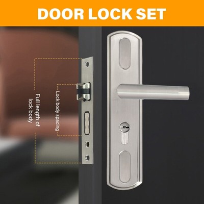 Entry Door Handle with Lock & Key Door Lever Handle Lock for Patio Interior Door