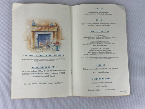 Trans World Airlines TWA Ambassador Service Menu Lot Of 3 - Picture 4 of 5