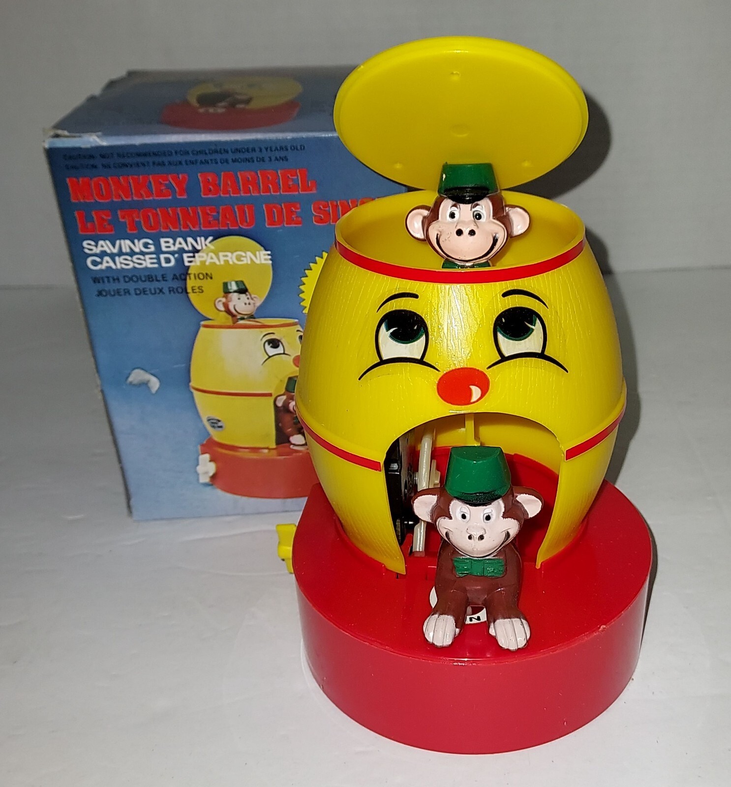 빈티지 에버라스트 몽키 배럴 와인드업 코인 세이빙스 뱅크 서커스 뉴 에이프 고릴라-Freehip.co.kr