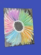 Hand painted canvas Abstract Painting Arts Colorful Flower