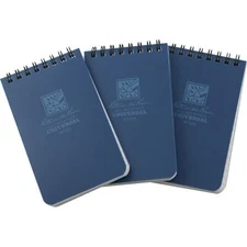 Rite in the Rain Top Spiral Notebook 3" x 5" Blue All Weather 3 Pack