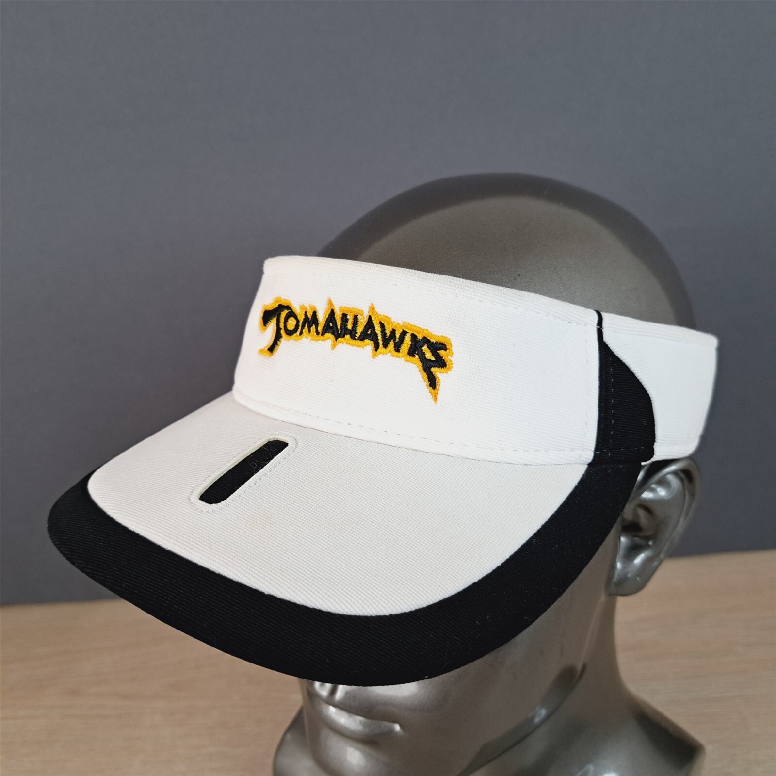 TOMAHAWKS ADJUSTABLE STRAPBACK SUN VISOR/CAP, WHI… - image 3