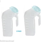 2 Medline Deluxe Male Urinal,s with Glow-in-Dark Lid 1000 mL Fast Shipping !