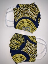 Blue African Print Face Mask