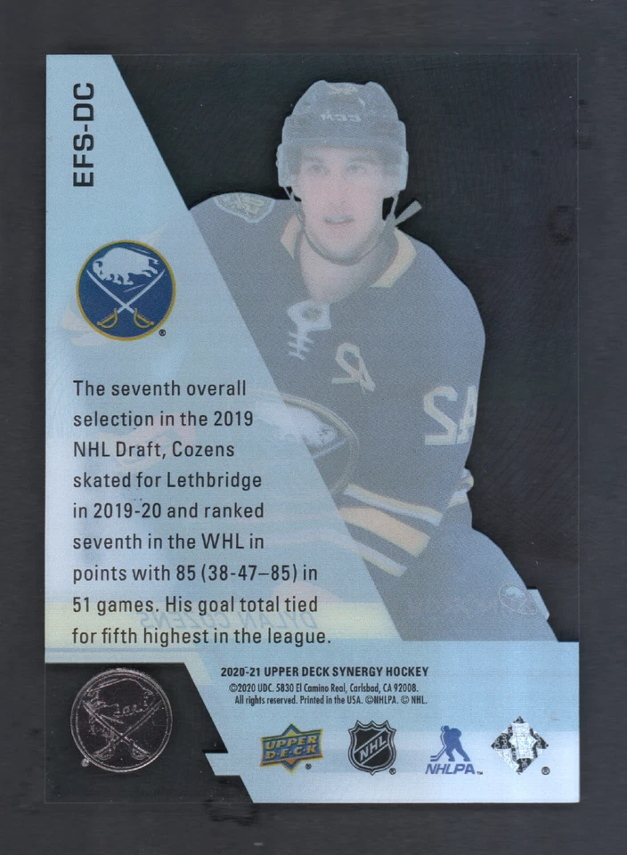 2020-21 Upper Deck Synergy Exceptional Futures #EFS-DC Dylan Cozens /749 - Image 2 of 2