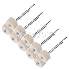 10Pcs 190mm Round Shape Stainless Steel Shaft White Felt Bass Drum Beater