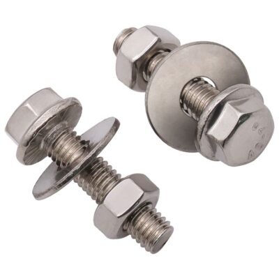 （10 Sets M8-1.25 x 16mm Flanged Hex Bolts with Hex Nut DIN934 and Extra Large...