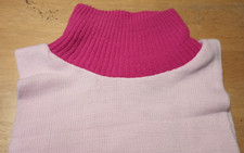 Vtg Pink/Hot Pink Acrylic Sweater Mock Turtleneck Dickey One Size Women's USA