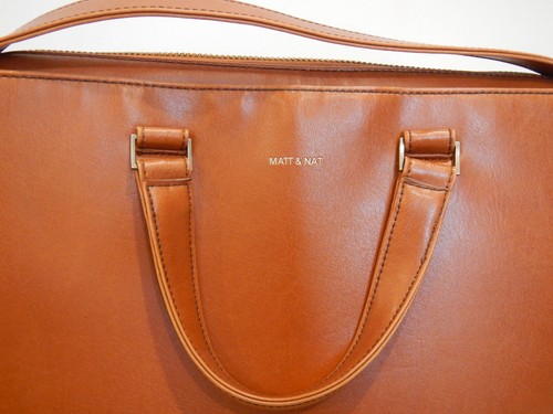 MATT & NATT Vegan leather Briefcase Vintage David Chili satchel 2 way bag Brown - Picture 3 of 13
