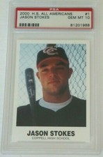 #9 2000 Coppell TX High School All Americans Jason Stokes graduado PSA GEMA COMO NUEVO 10