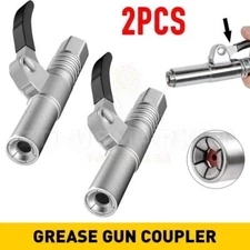 2Packs Grease Gun Coupler High-Pressure Quick Release Lock Oil Injection Nozzles