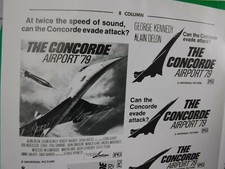 THE CONCORDE AIRPORT '79 Movie Mini Ad Sheet Vintage Advertising Poster Clip Art