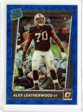 2021 Panini Donruss Optic Alex Leatherwood Blue Scope Prizm RC #266 Raiders