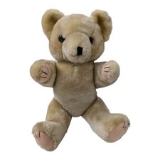 Vintage Stuffed Tan Teddy Bear Movable Arms/Legs 12" Adorable Cuddly Baby Kids
