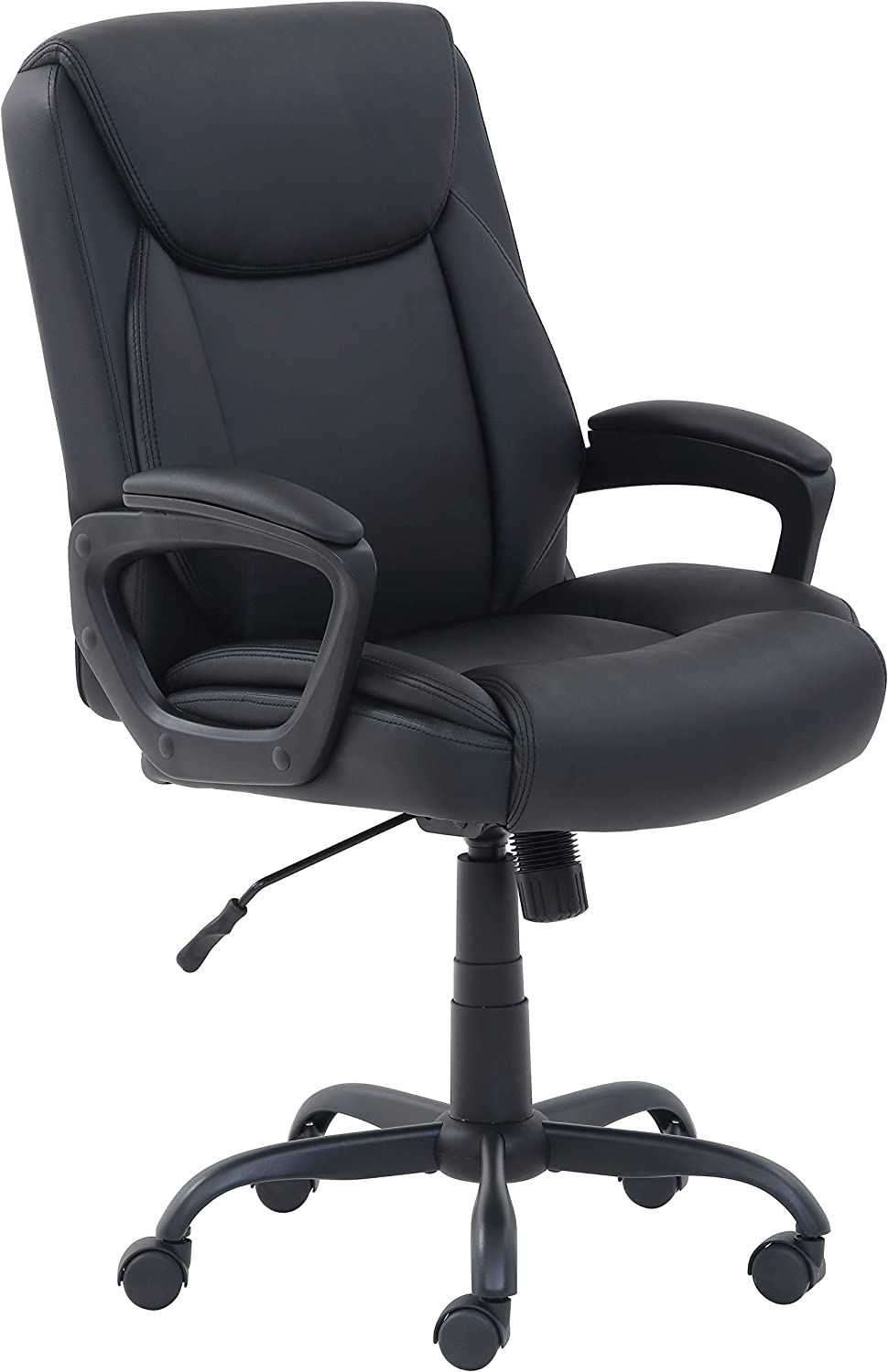 Basics Classic Puresoft PU Padded Mid-Back Height Adjustable Office Computer Des