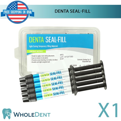 Denta Seal-Fill Temporary Dental Filling Material 5 Syringes Cavity Sealer 2g - 第 1/6 張圖片