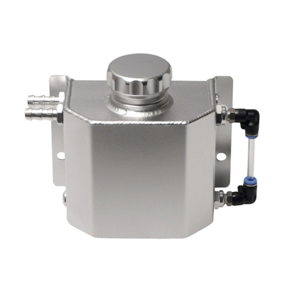 Botella de desbordamiento depósito de agua depósito refrigerante radiador coche aluminio 1L Foto 2 de 4