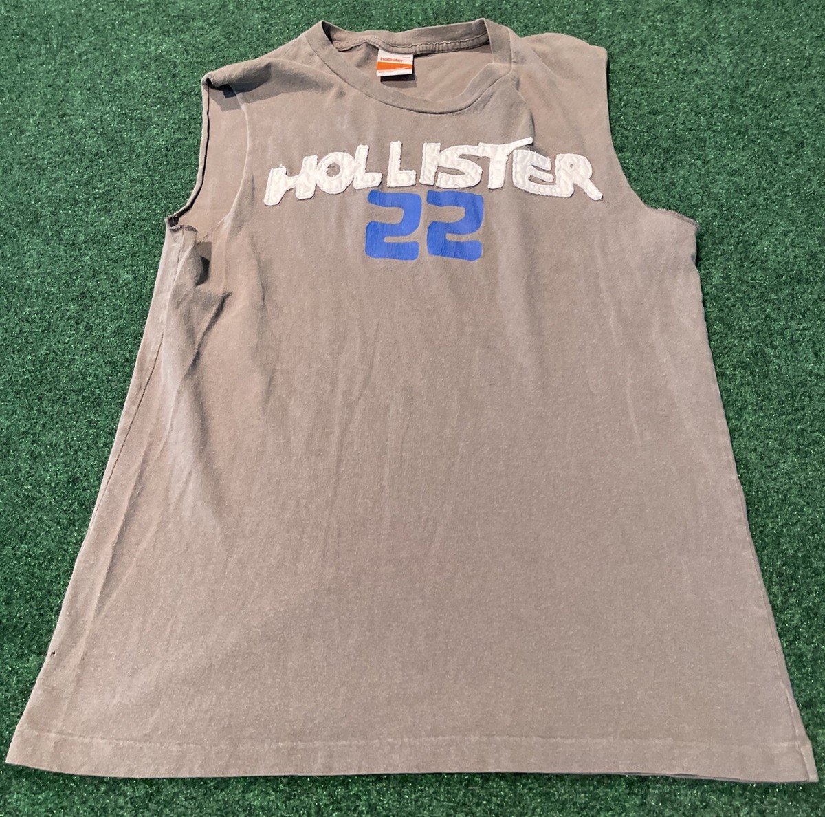 Hollister Men Muscle Tank Top Sleeveless T- Shirt Grey Size Small