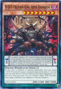 D/D/D Oblivion King Abyss Ragnarok - SDPD-EN012 - Common - 1st Edition x3 - Near
