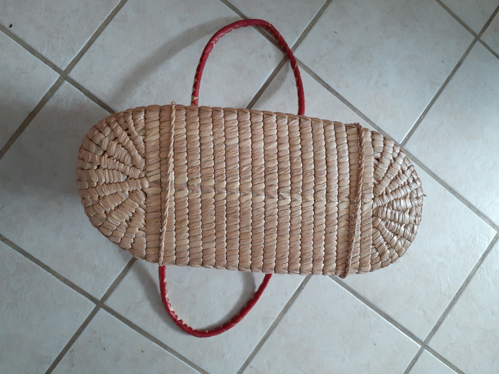 Vintage Wicker Rattan Straw Maxi Tote Bag Purse DM196 - Gem