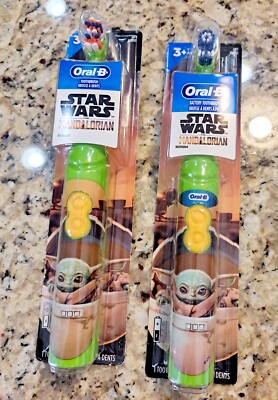 2PK Oral-B Battery Power Toothbrush STAR WARS Mandalorian Kids 3+ Soft