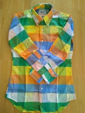 NWOT Thom Browne Bright Check Point Collar Shirt 15-31  MSRP $330