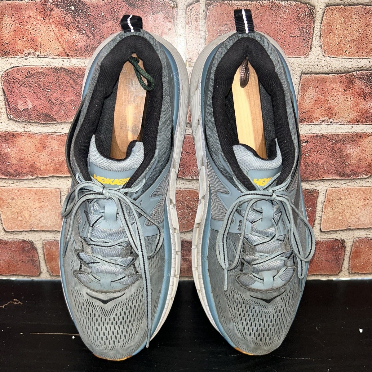 Hoka One One Gaviota 2 Gray Yellow White Running Shoes 