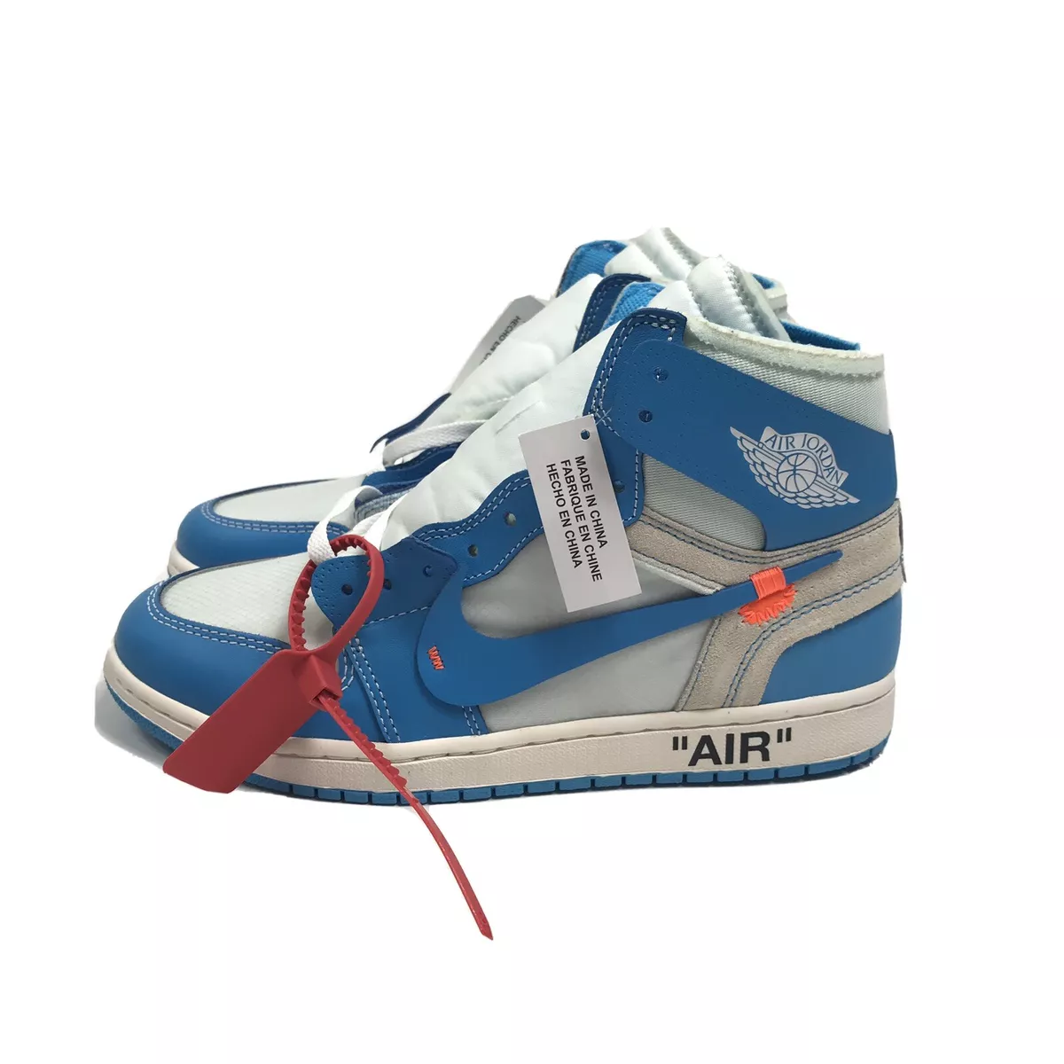 NIKE AIR JORDAN 1 OFF-WHITE UNC HIGH-TOP SNEAKERS SIZE: UK8.5 / US9.5 | eBay