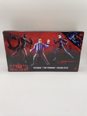 DC Comics The Batman 3-Pack 4''Batman, Catwomen&  The Penguin Action Figures New