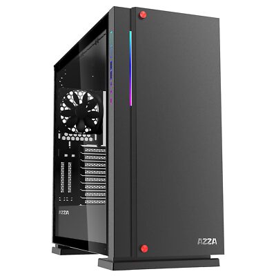 AZZA Zircon 7000B Black Gaming-Gehäuse (E)ATX mATX RGB LED Glasfenster FullTower
