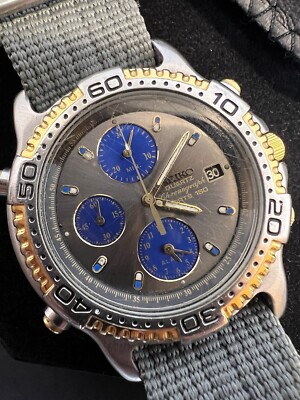 Rare Vintage seiko 7T32-6C09 Quartz Alarm Chronograph Sports 150