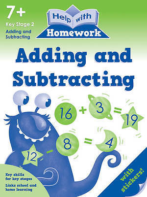 Help With Homework - Adding & Subtracting 7+ yrs  with Stickers  *FREE P&P*