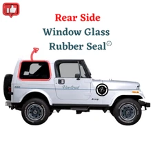 Pair Jeep CJ7 Weatherstrip Rear Side Window Glass Seal