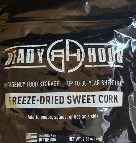 Sweet Corn Freeze-Dried 8 Serving Pouch 30 Year Shelf Long Life Emergency Food
