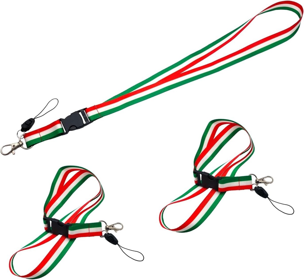 SUNNYCLUE Kit Cordino Natale - 6 Ciondoli Con Strass (Pupazzo, Renna, Babbo) + Catena E Moschettone - Portabadge Fai Da Te - 3