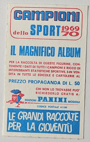 1969-70 Panini Campioni dello Sport #140 LUIGI RIVA Soccer Italy (A) - Picture 2 of 2